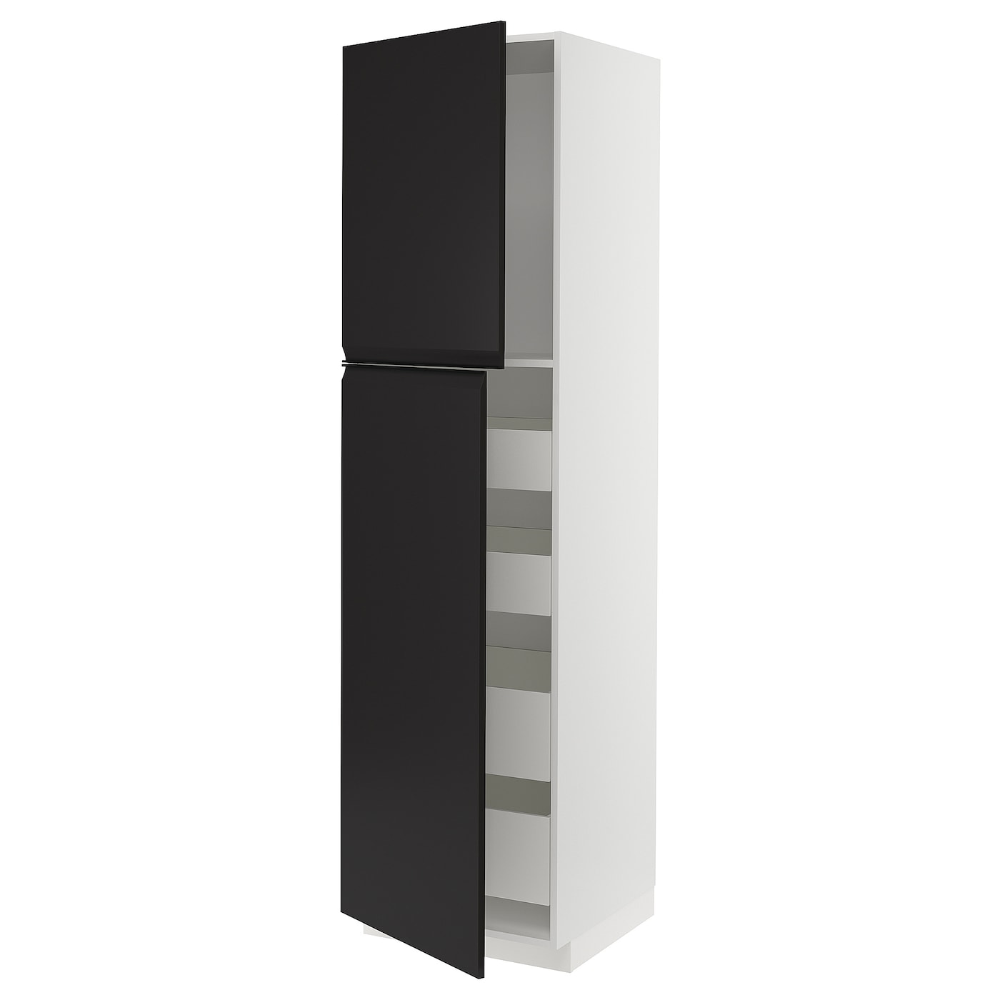 Высокий шкаф - IKEA METOD/MAXIMERA/МЕТОД/МАКСИМЕРА ИКЕА, 60х60х220 см, черный/белый