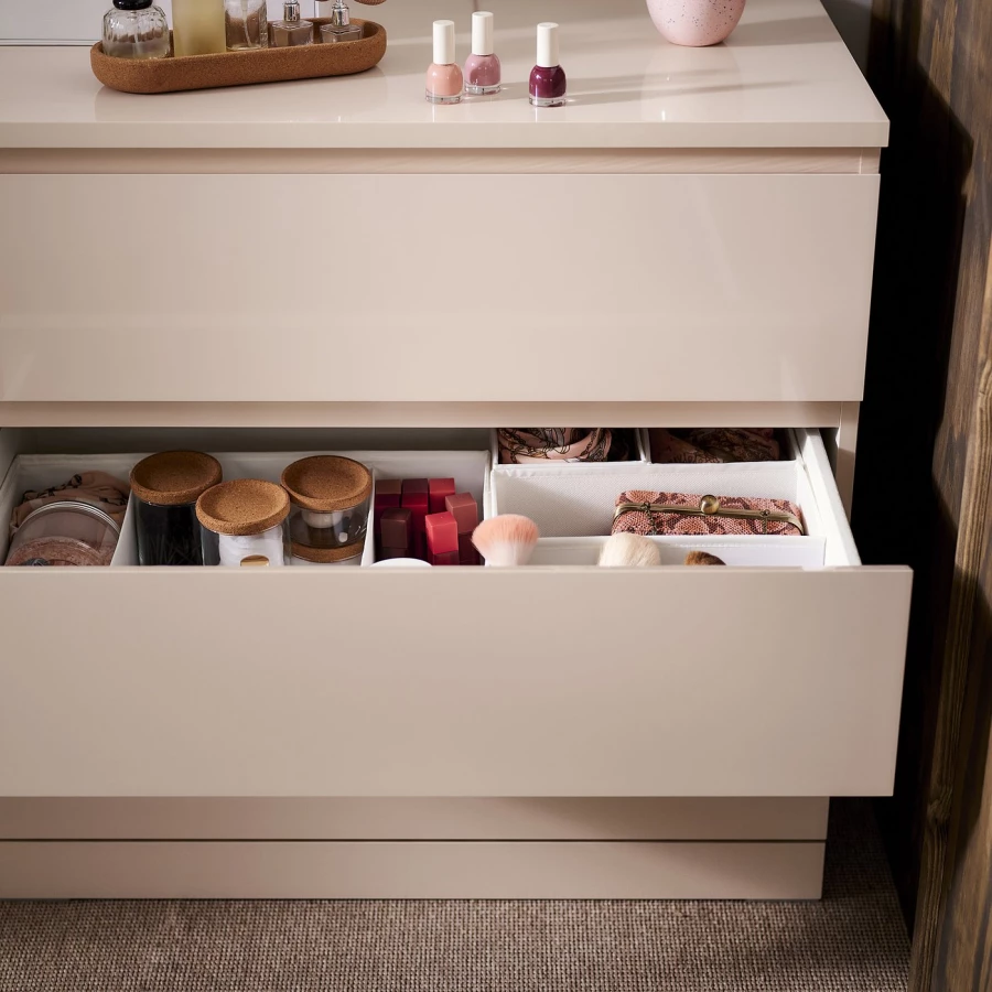 Комод - IKEA MALM/МАЛЬМ ИКЕА, 78х48х80 см, светло-оранжевый/глянцевый (изображение №4)