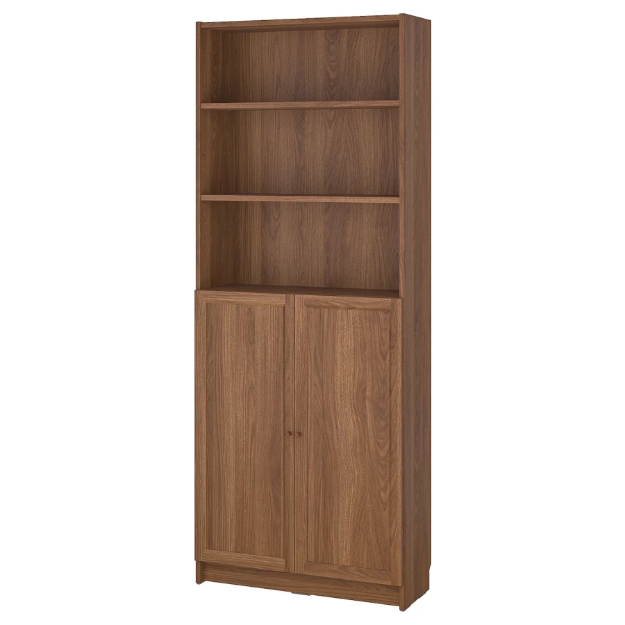 Книжный шкаф -  BILLY / OXBERG IKEA/ БИЛЛИ/ ОКСБЕРГ ИКЕА, 80х30х202 см, коричневый (изображение №1)