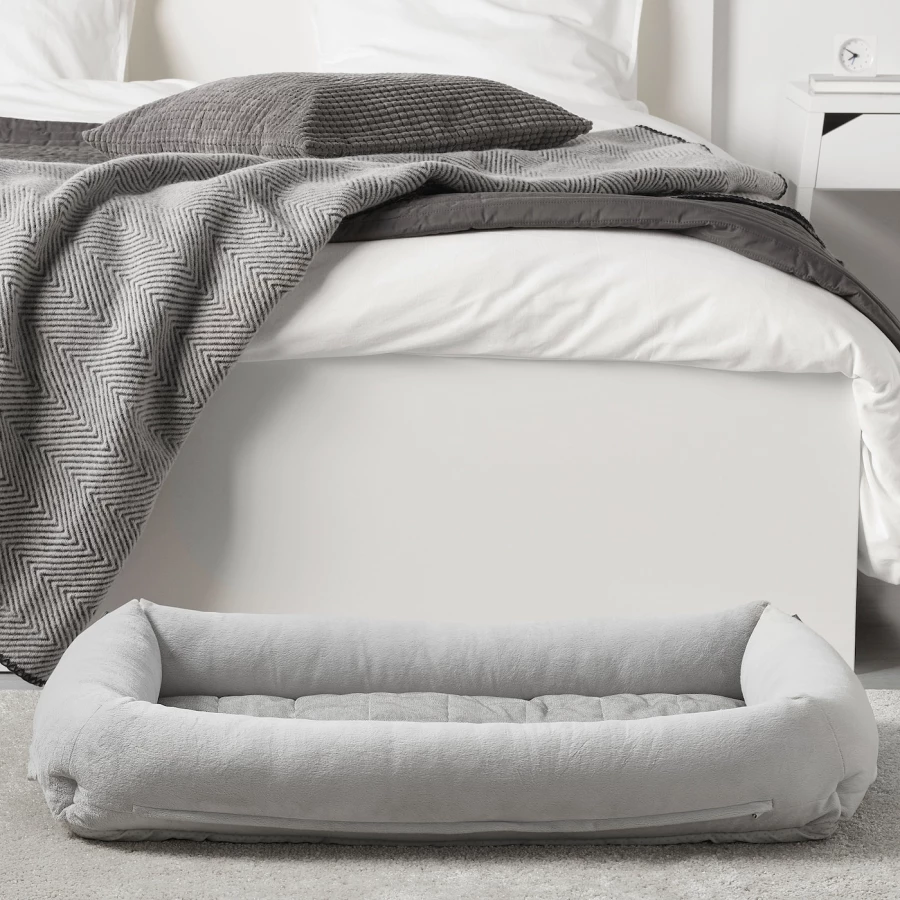 Кровать для собаки -  LURVIG IKEA/ ЛУРВИГ ИКЕА,  93х69 см, серый (изображение №2)