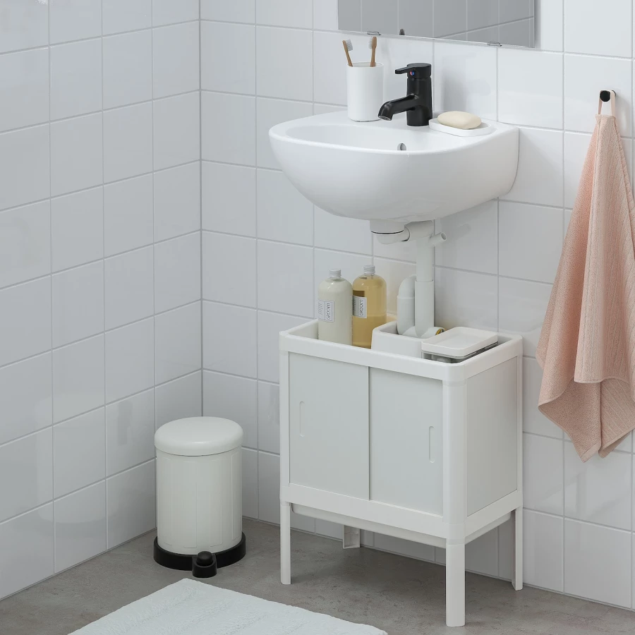 Шкаф под умывальник - LILLTJÄRN / SKATSJÖN/ LILLTJАRN / SKATSJОN IKEA/ ЛИЛЛЬТЬЕРН/СКАТСЕН ИКЕА, 45х35 см,  белый (изображение №3)