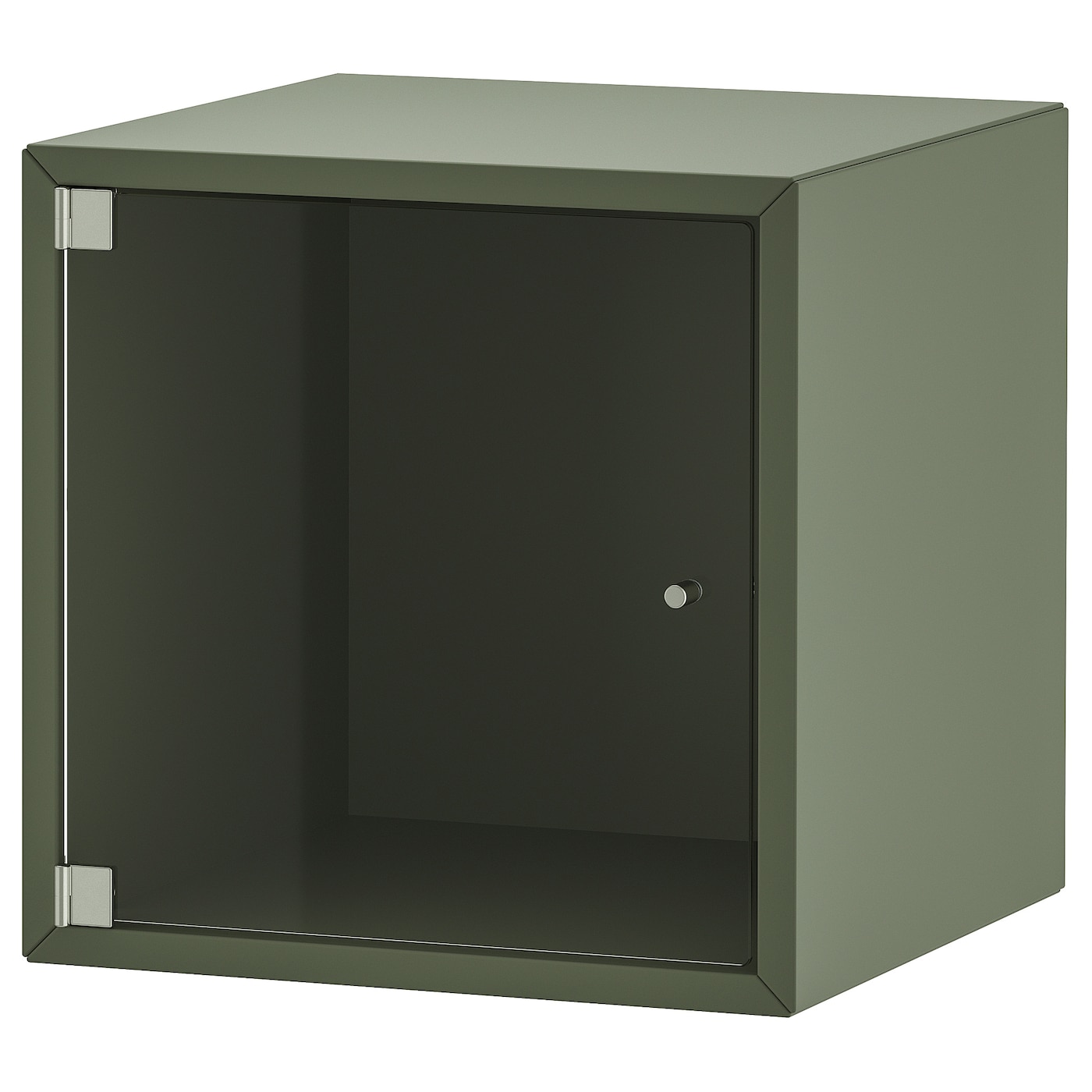 Навесной шкаф со стеклянными дверцами - EKET IKEA/ ЭКЕТ ИКЕА, 35х35х35 см, зеленый