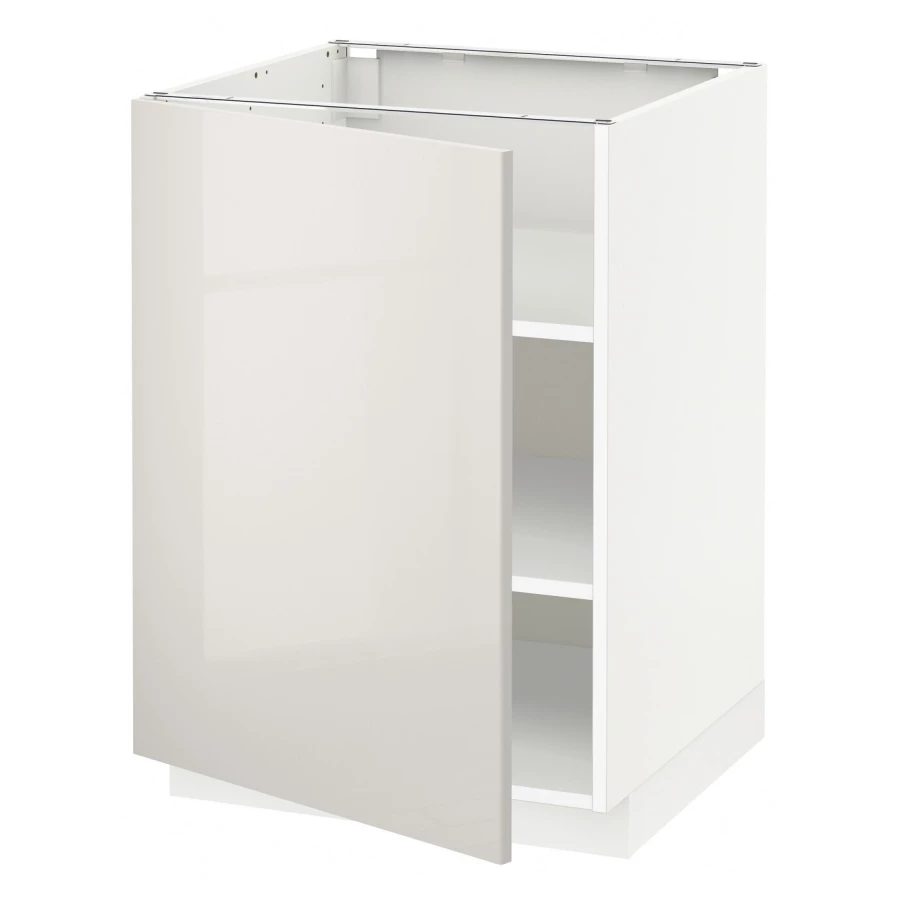 Напольный шкаф - IKEA METOD, 88x62x60см, белый/светло-серый, МЕТОД ИКЕА (изображение №1)