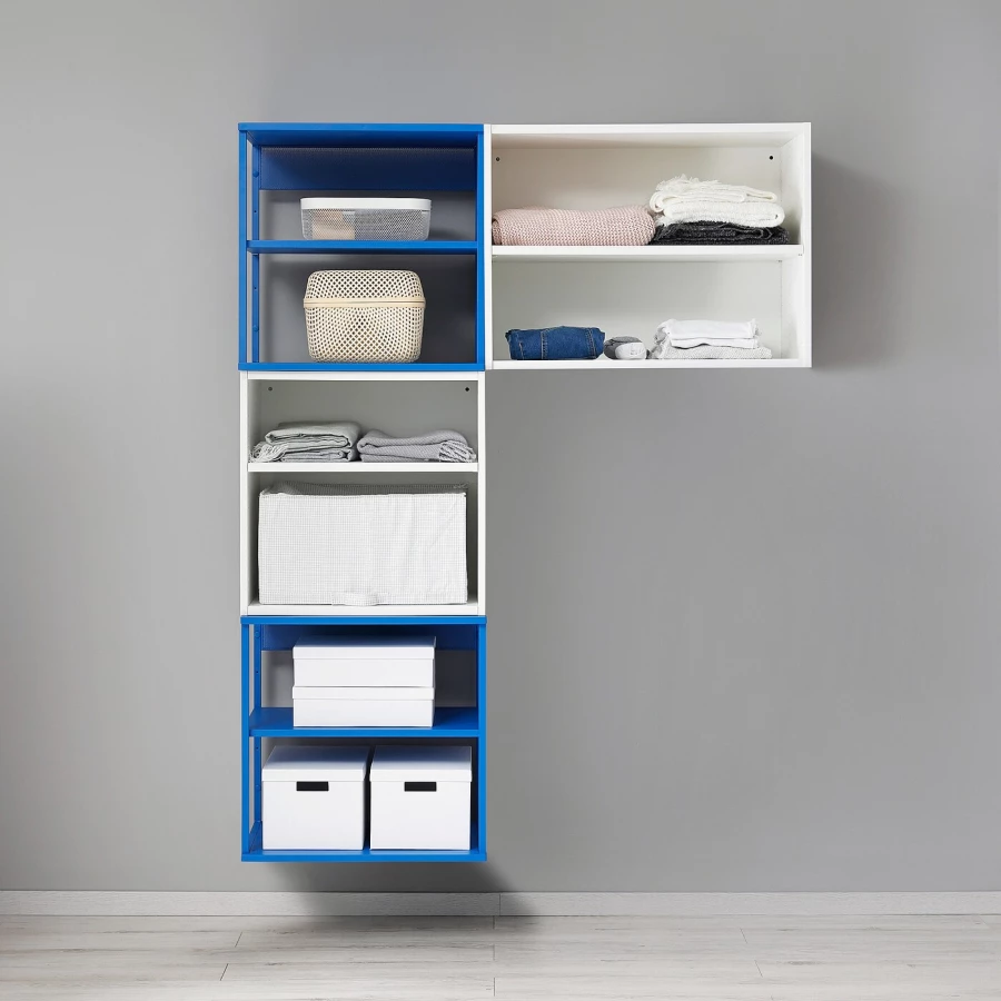Стеллаж - IKEA PLATSA, 140х42х182 см, белый/синий, ПЛАТСА ИКЕА (изображение №2)