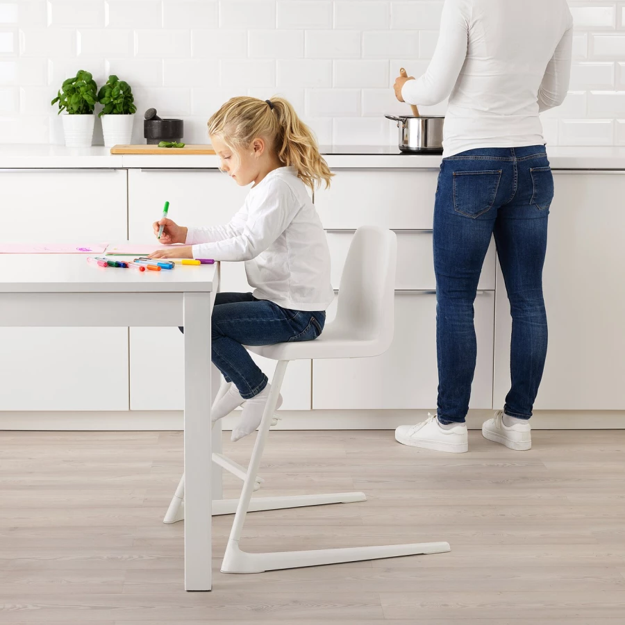 Стул детский - IKEA LANGUR/ ЛАНГУР ИКЕА, 82х56 см, белый (изображение №2)