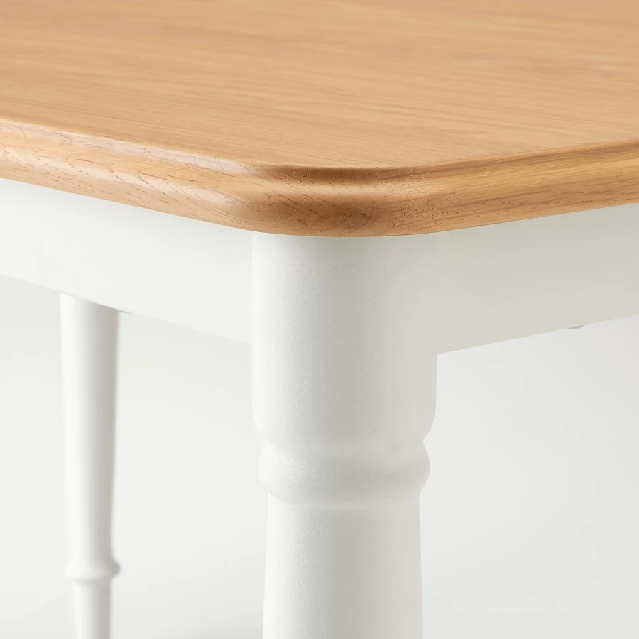 Стол обеденный - IKEA DANDERYD, 130х80 см, дубовый шпон/белый, ДАНДЭРЮД ИКЕА (изображение №7)