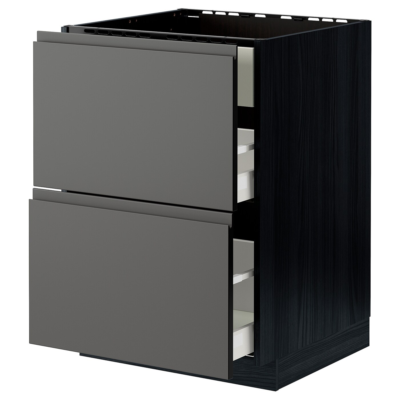 Напольный шкаф - METOD / MAXIMERA IKEA/ МЕТОД/ МАКСИМЕРА ИКЕА,  88х60 см, черный/серый