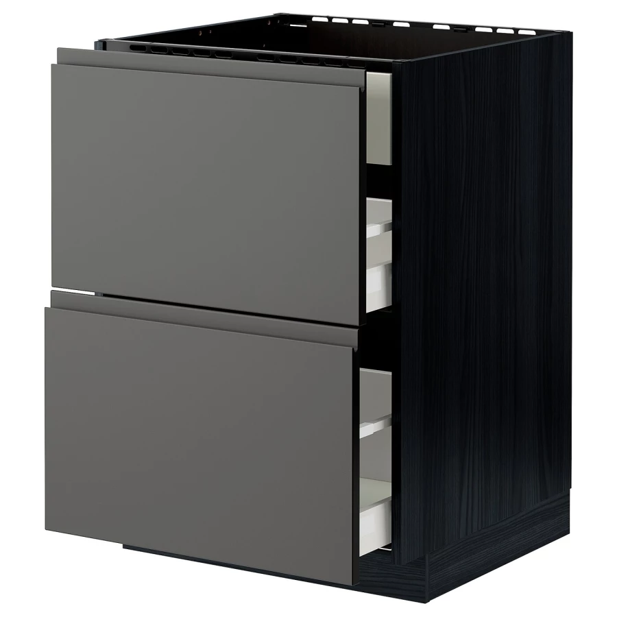 Напольный шкаф - METOD / MAXIMERA IKEA/ МЕТОД/ МАКСИМЕРА ИКЕА,  88х60 см, черный/серый (изображение №1)