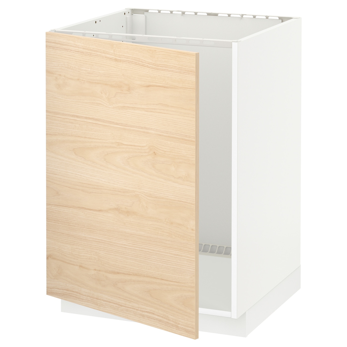 Шкаф под раковину  - IKEA METOD, 88x62x60см, белый/светлый ясень, МЕТОД ИКЕА