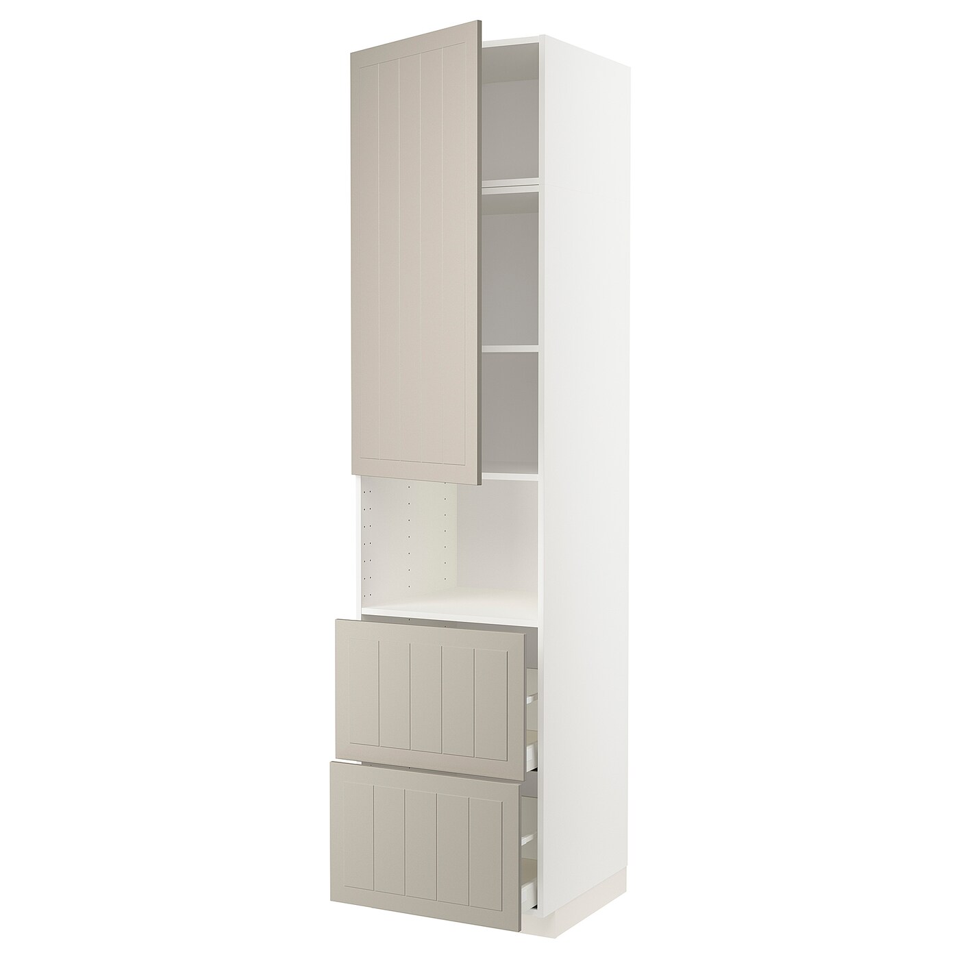 Высокий шкаф - IKEA METOD/MAXIMERA/МЕТОД/МАКСИМЕРА ИКЕА, 240х60х60 см, белый/бежевый