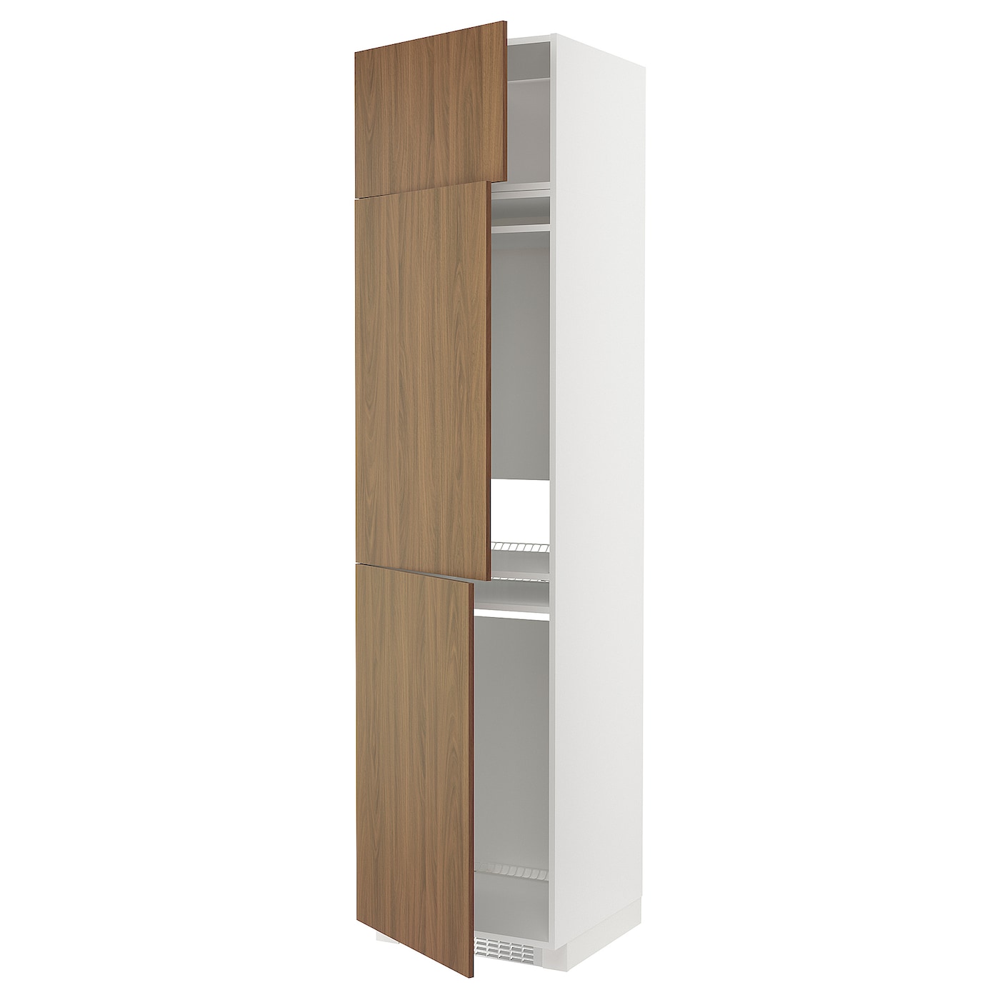 Высокий кухонный шкаф - IKEA METOD/МЕТОД ИКЕА, 240х60х60 см, белый/коричневый