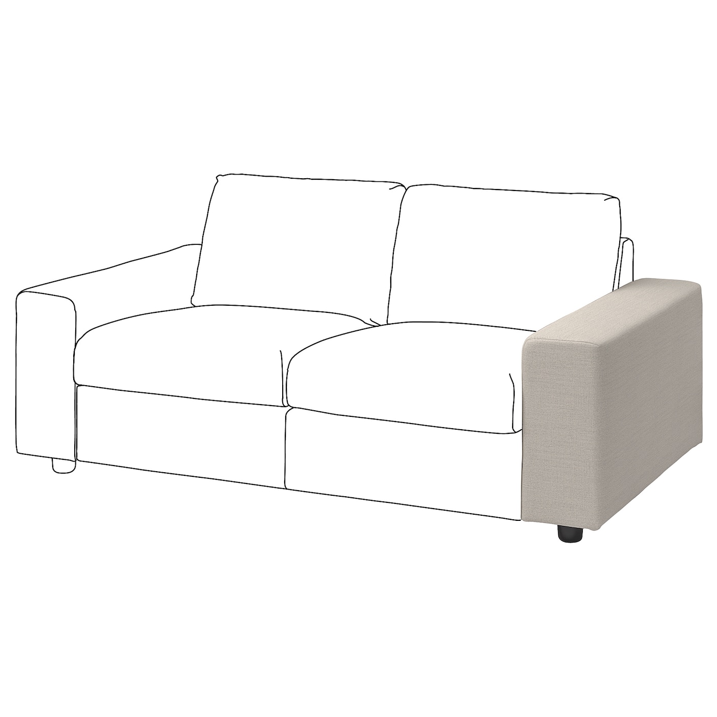 Подлокотник для дивана - IKEA VIMLE/ВИМЛЕ ИКЕА, 93х48х22 см, бежевый