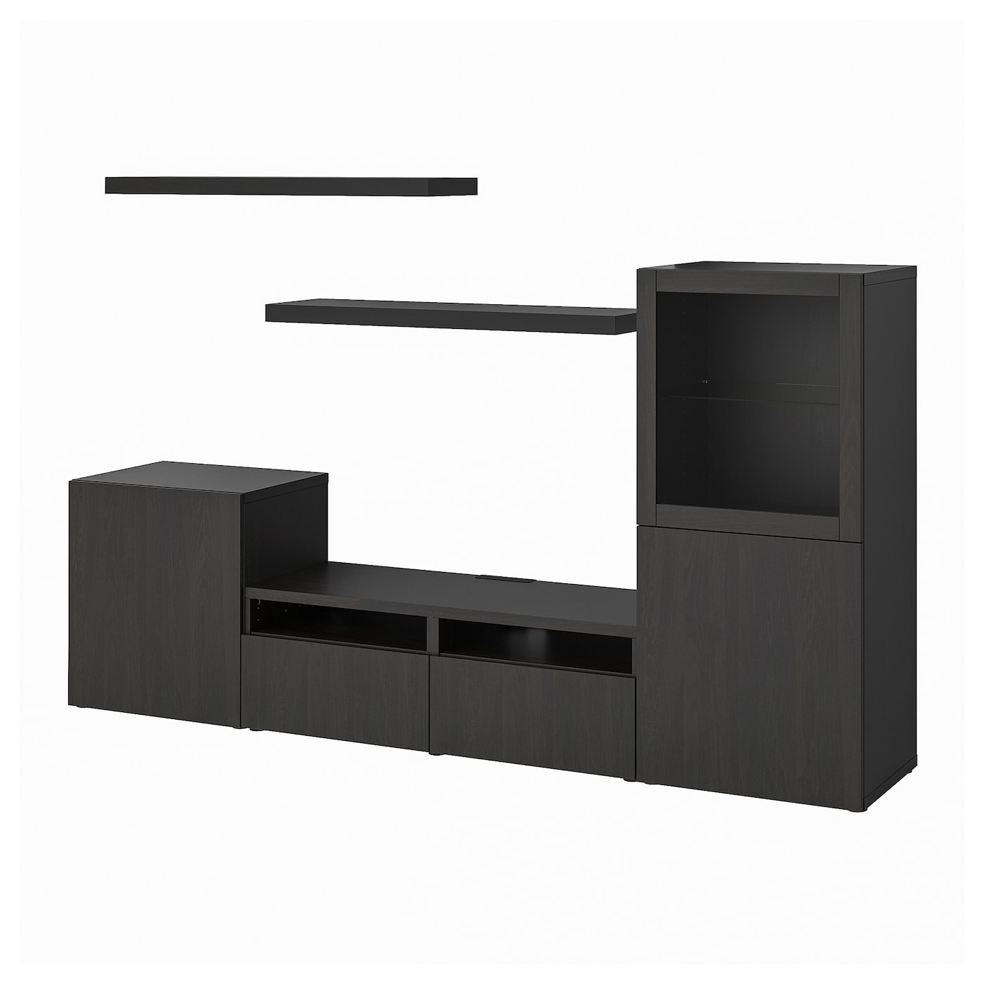 Комплект мебели д/гостиной - IKEA BESTÅ/BESTA LACK, 129x42x240см, черный, БЕСТО ЛАКК ИКЕА