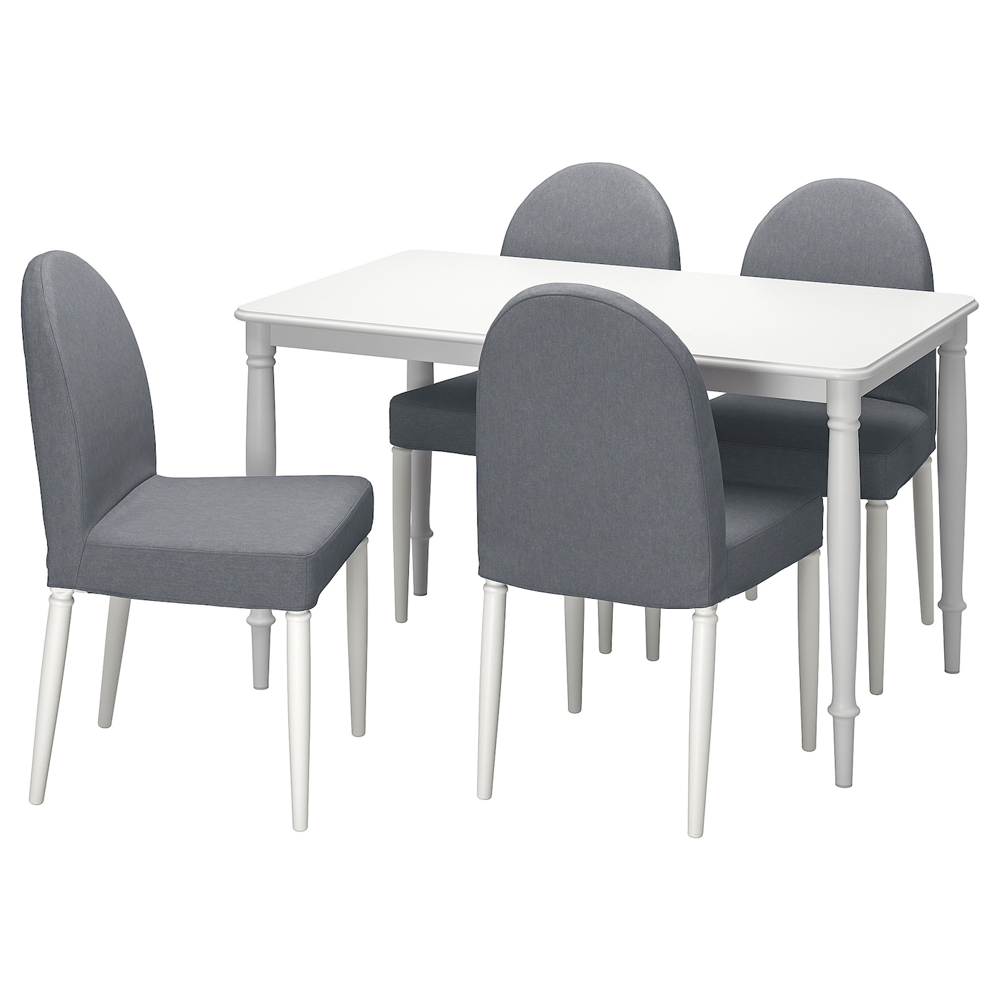 Стол и 4 стула - DANDERYD / DANDERYD IKEA/ ДАНДЕРИД ИКЕА, 130х80х75 см, белый/серый
