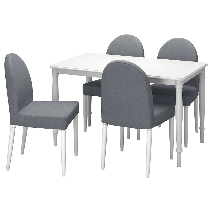Стол и 4 стула - DANDERYD / DANDERYD IKEA/ ДАНДЕРИД ИКЕА, 130х80х75 см, белый/серый (изображение №1)