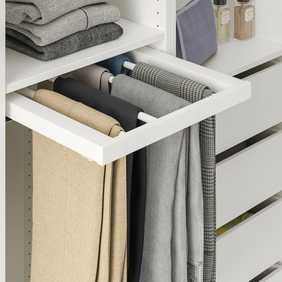Выдвижная вешалка для брюк - IKEA KOMPLEMENT/КОМПЛИМЕНТ ИКЕА, 50x58 см, белый (изображение №2)