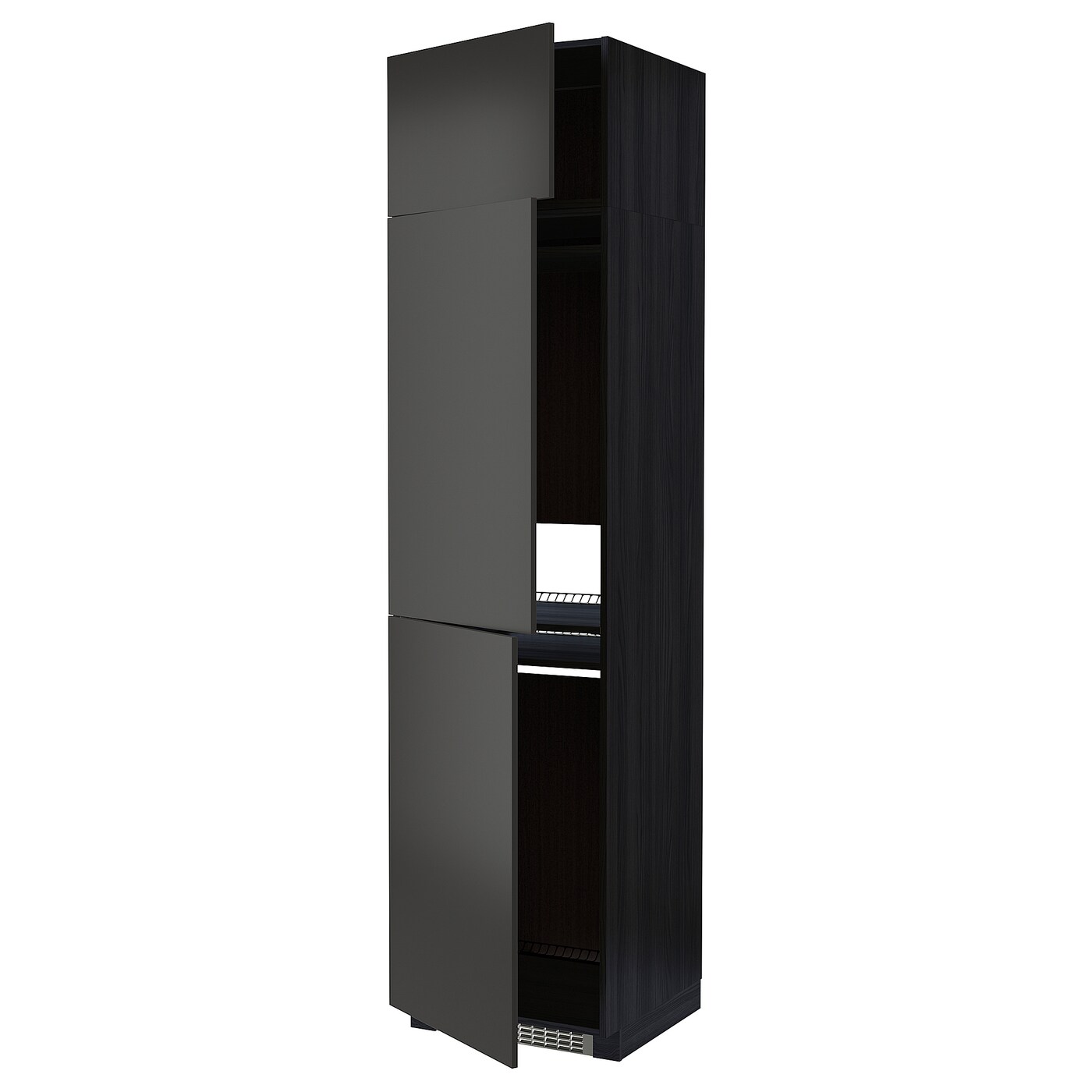 Шкаф для встроенной техники - IKEA METOD, 248x62x60см, черный, МЕТОД  ИКЕА