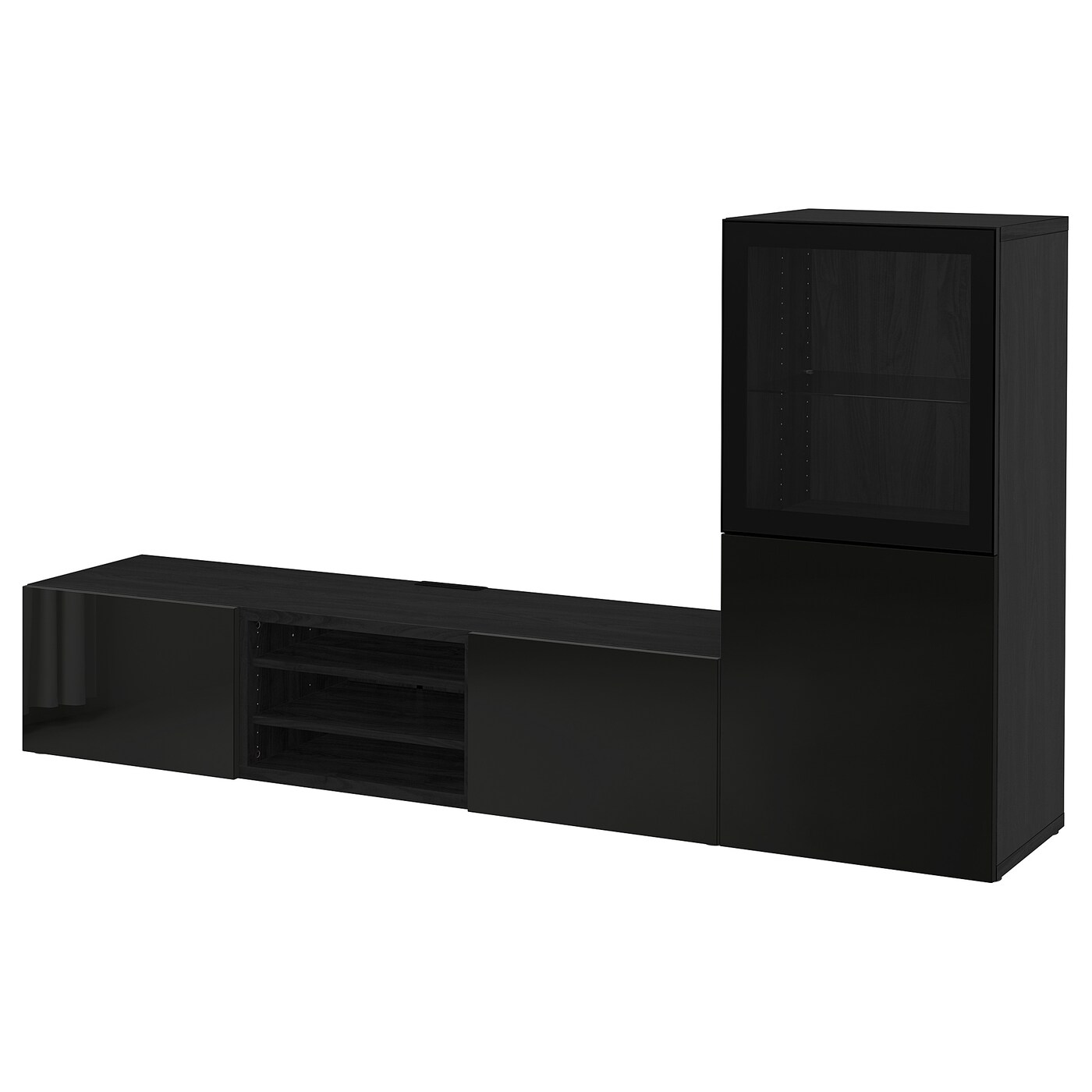 Комбинация для хранения ТВ - IKEA BESTÅ/BESTA, 129x42x240см, черный, БЕСТО ИКЕА