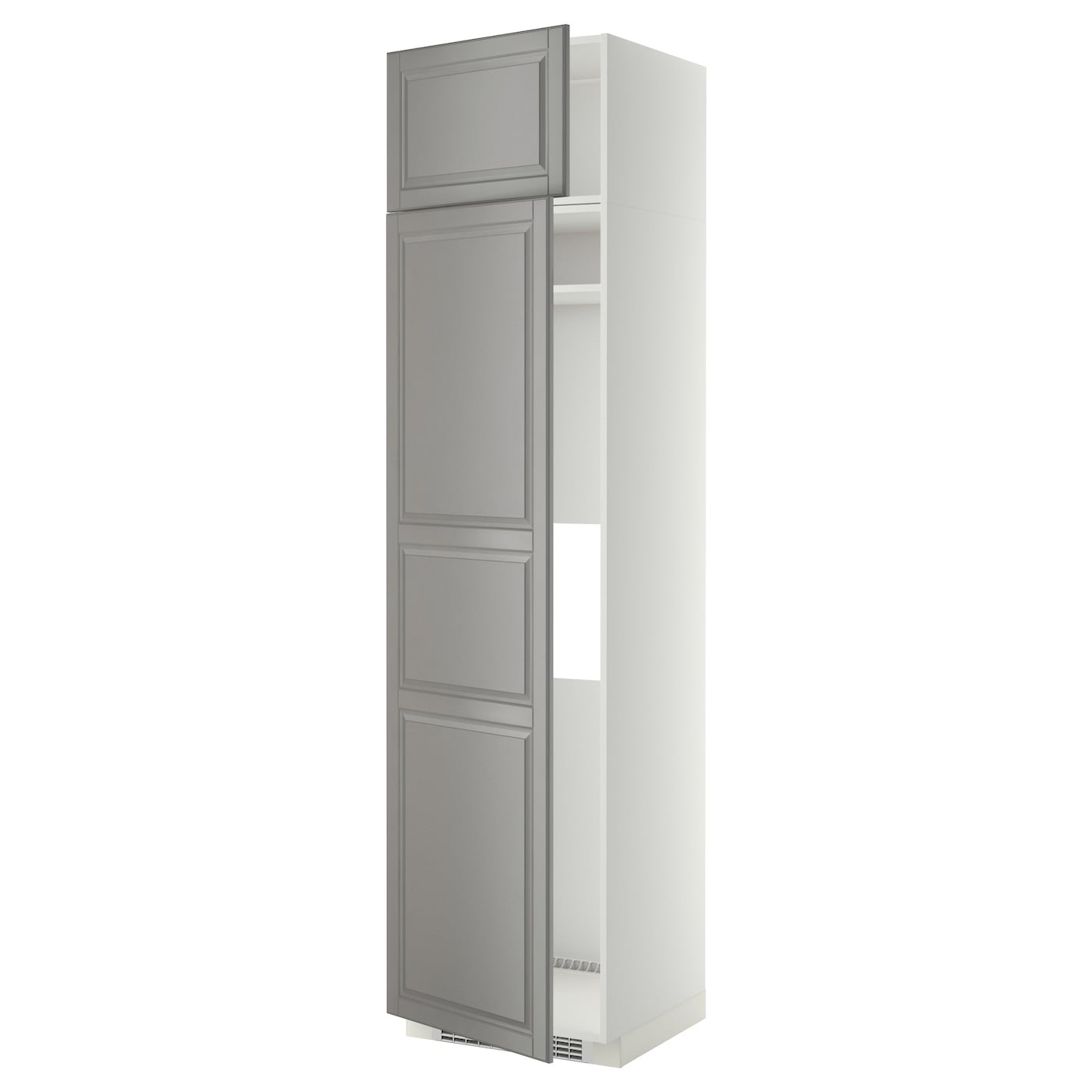 Высокий кухонный шкаф - IKEA METOD/МЕТОД ИКЕА, 240х60х60 см, белый/серый