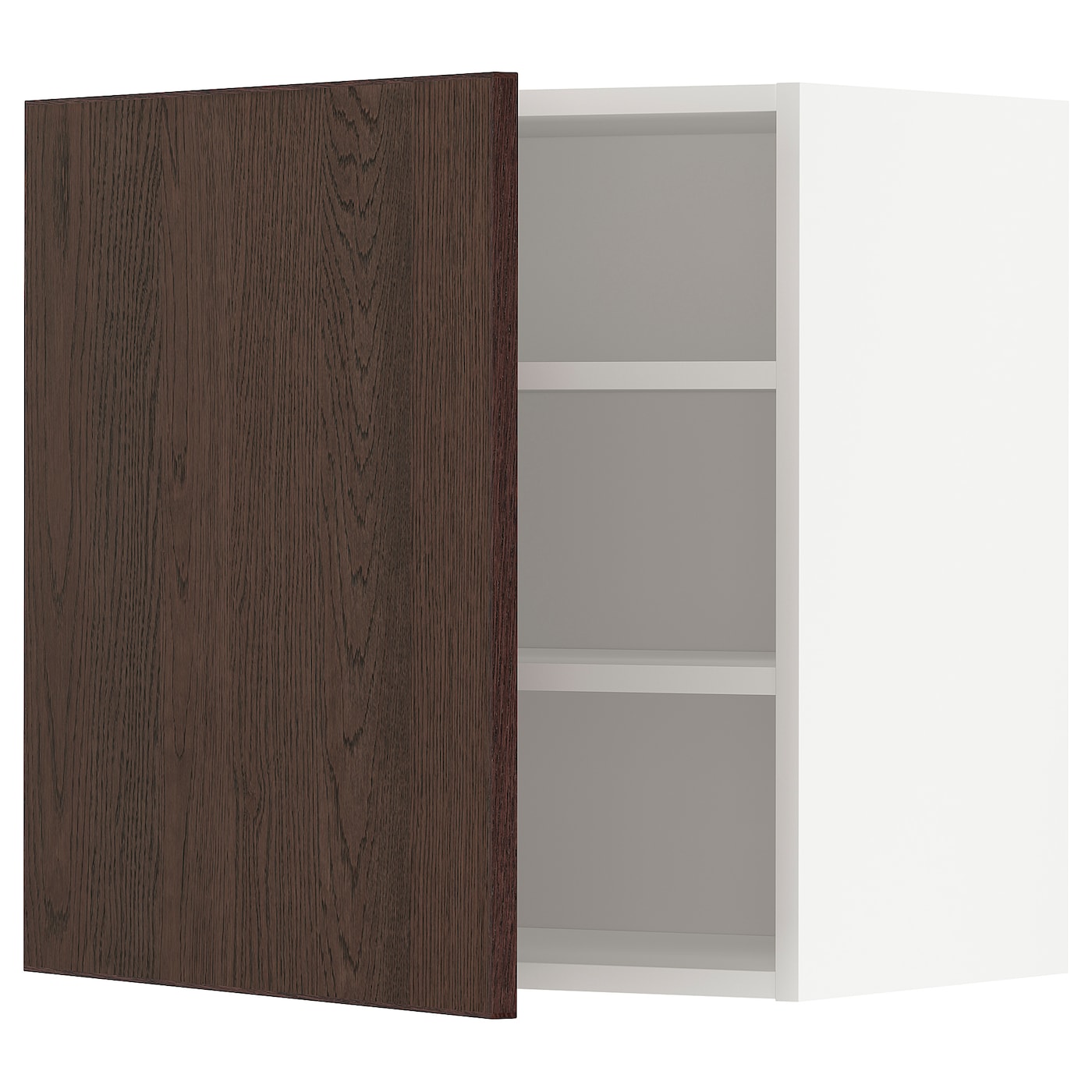 Навесной шкаф с полкой - METOD IKEA/ МЕТОД ИКЕА, 60х60 см, белый/коричневый