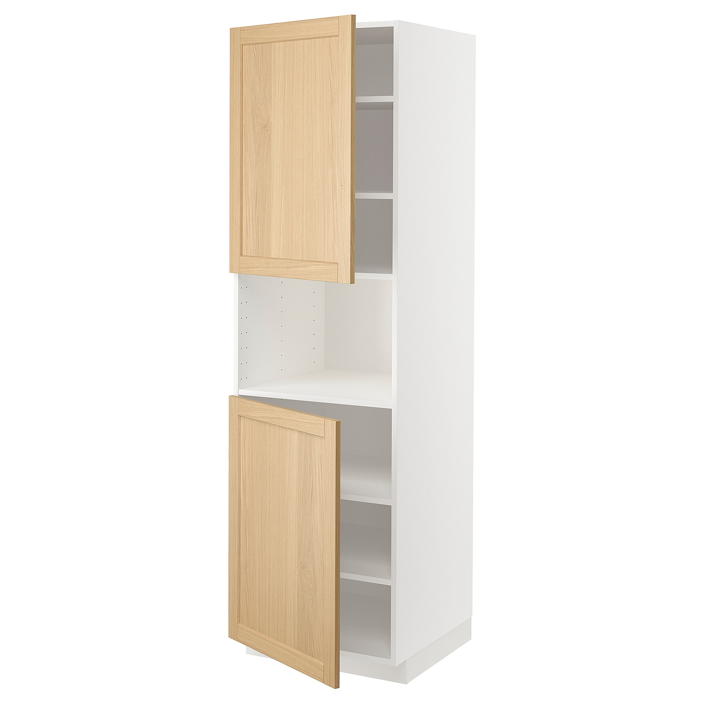Высокий кухонный шкаф с полками - IKEA METOD/МЕТОД ИКЕА, 200х60х60 см, белый/светло-коричневый