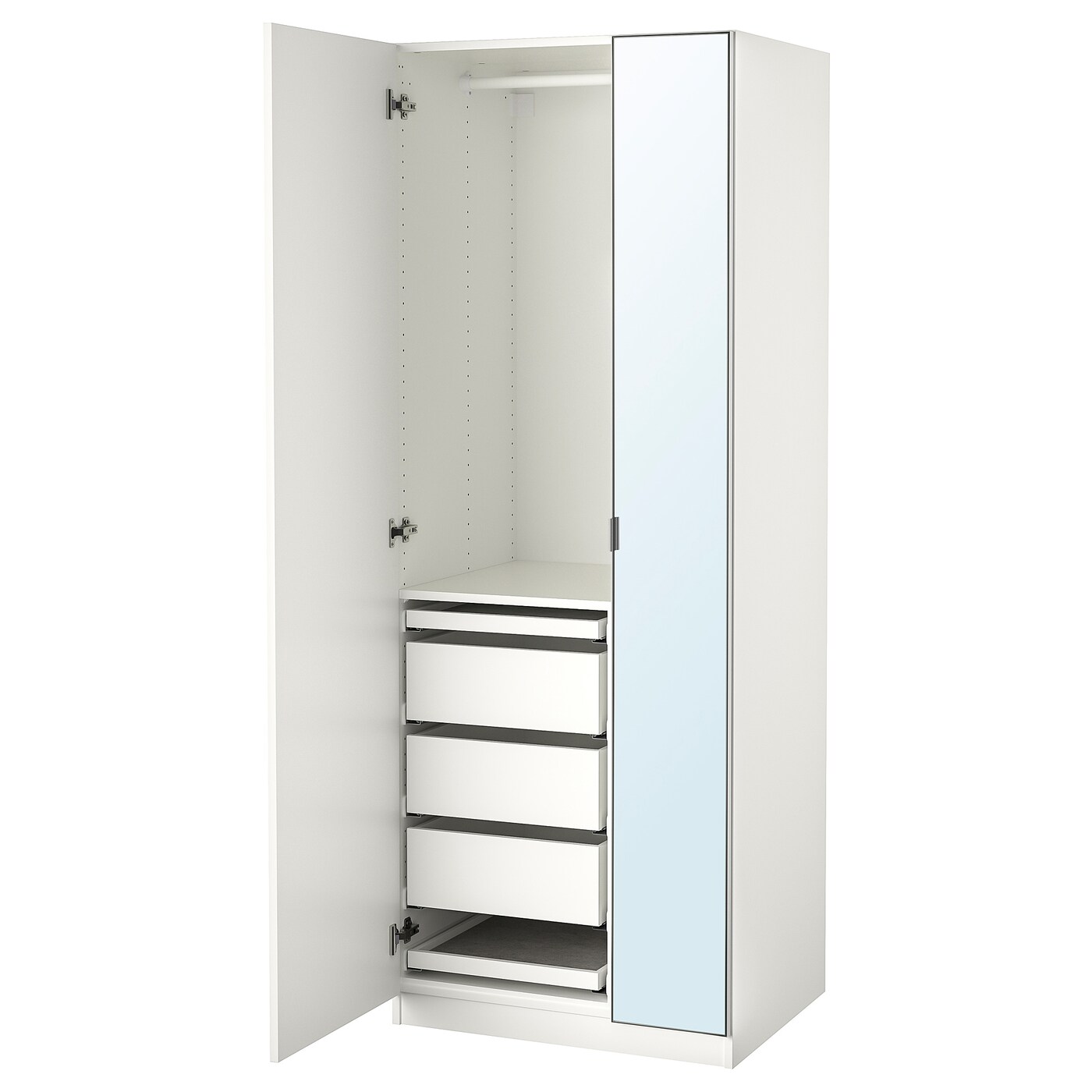 Шкаф с зеркалом - IKEA PAX/FORSAND/ÅHEIM/AHEIM/ПАКС/ФОРСАНД/ОХЕЙМ ИКЕА, 60х75х201,2 см, белый