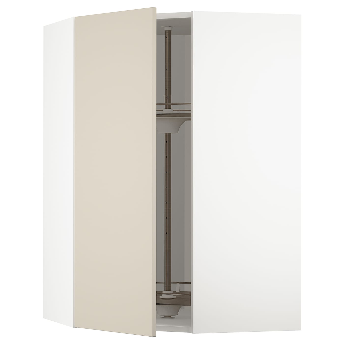 Угловой навесной шкаф с каруселью - METOD  IKEA/  МЕТОД ИКЕА, 100х68 см, белый/бежевй