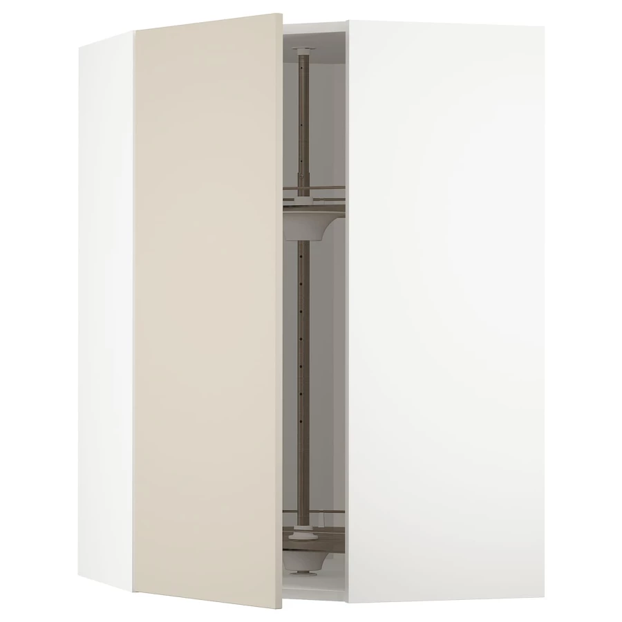 Угловой навесной шкаф с каруселью - METOD  IKEA/  МЕТОД ИКЕА, 100х68 см, белый/бежевй (изображение №1)