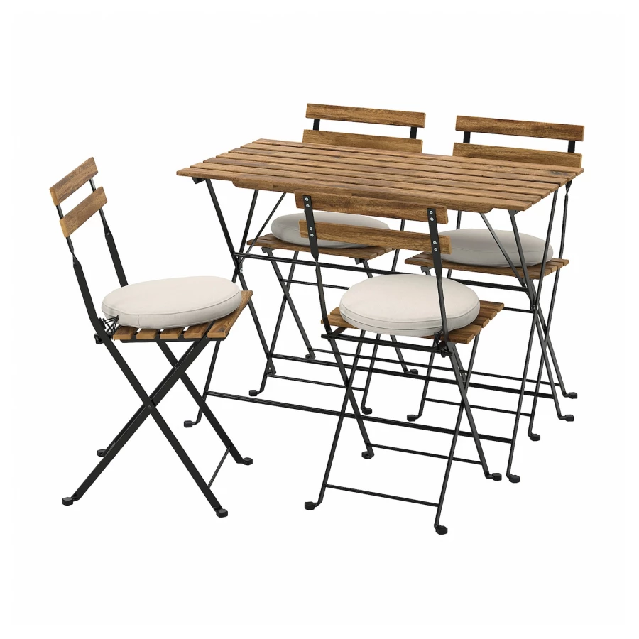 Стол + 4 стула - TÄRNÖ /TАRNО IKEA/ТЭРНО ИКЕА, 93х39х9 см, коричневый/ белый (изображение №1)