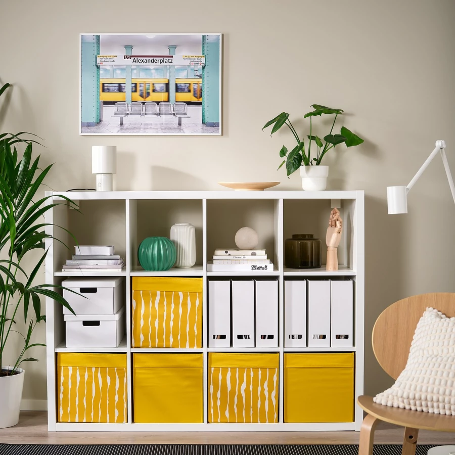 Коробка -  DRÖNA/ DRОNA IKEA/ ДРЕНА ИКЕА, 33х33 см, жёлтый (изображение №3)