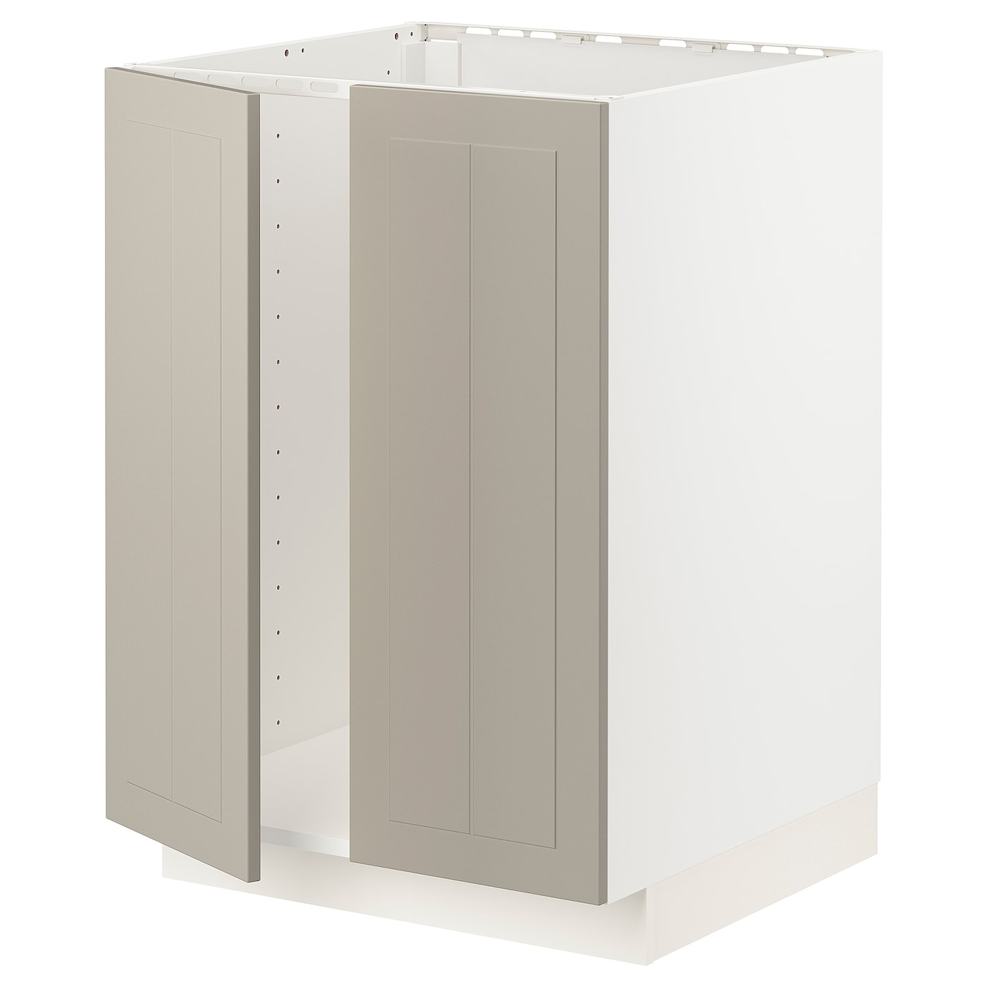 Шкаф под раковину/2 дверцы - METOD IKEA/ МЕТОД ИКЕА, 88х60  см,  белый/бежевый