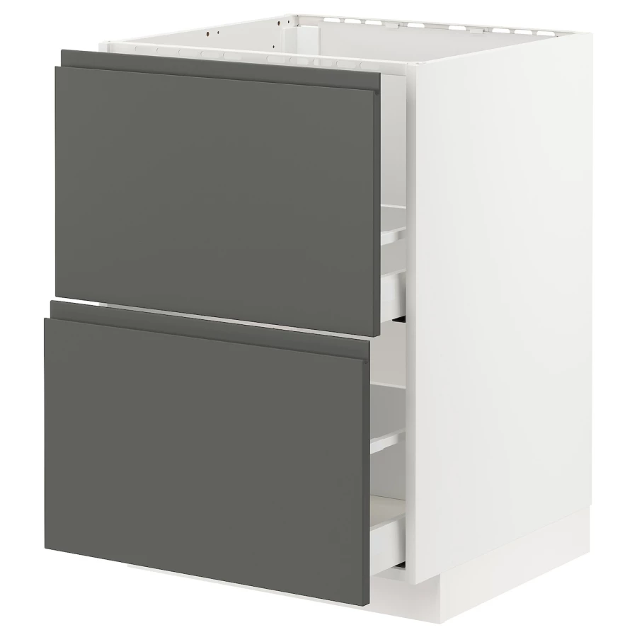 Напольный шкаф - METOD / MAXIMERA IKEA/ МЕТОД/ МАКСИМЕРА ИКЕА,  60х60 см, белый/ серый (изображение №1)