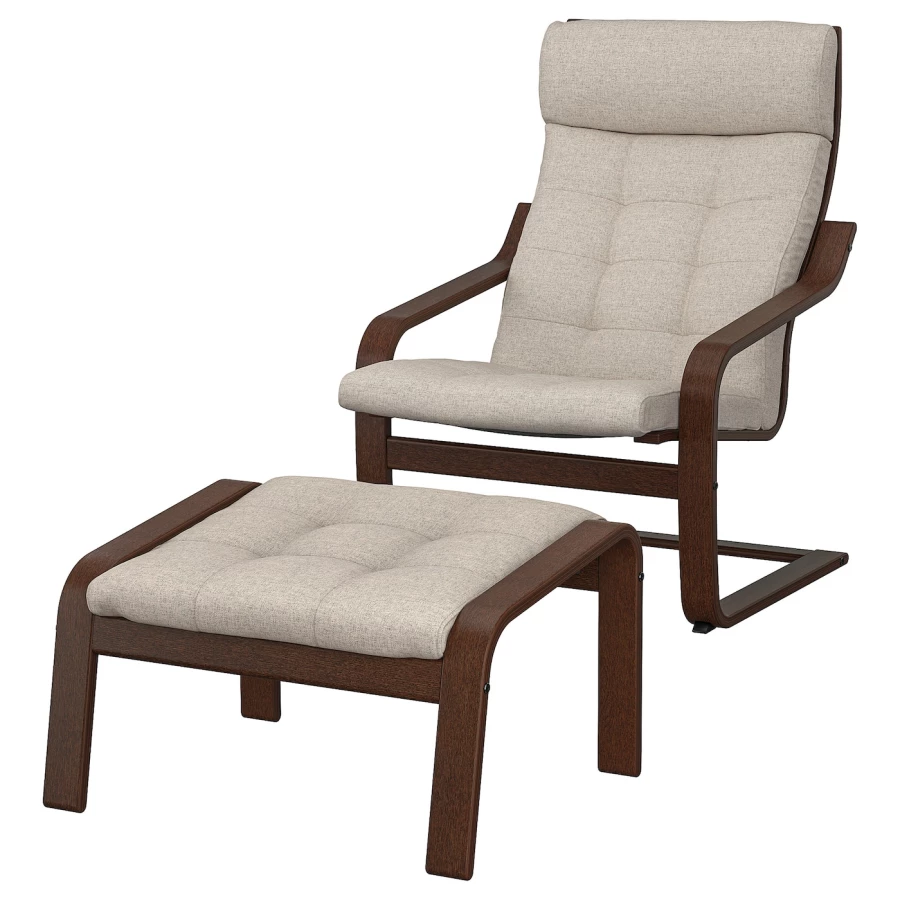 Кресло-качалка - POÄNG / POАNG IKEA/  ПОЭНГ ИКЕА,  72х62 см, бежевый (изображение №1)