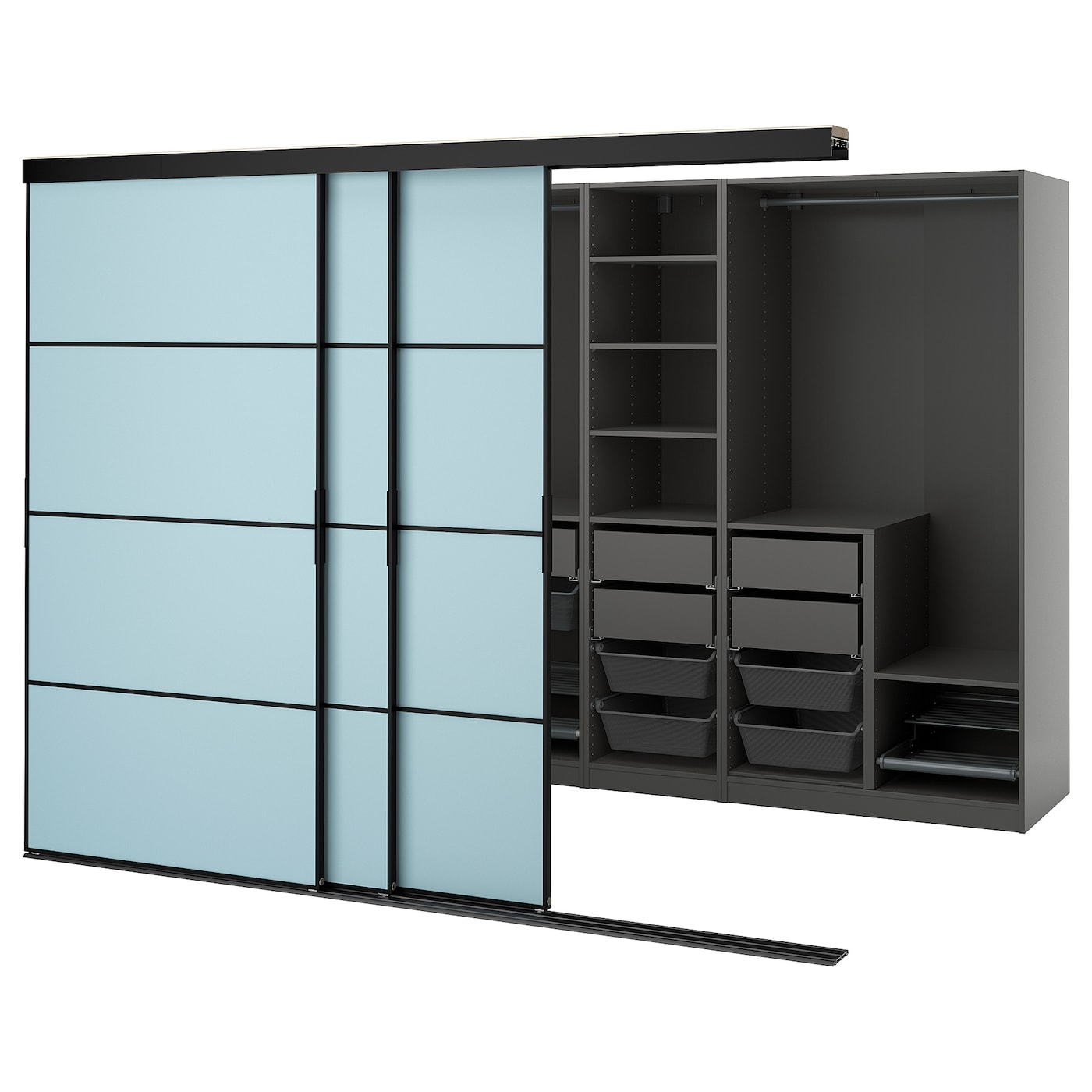 Шкаф - SKYTTA / PAX IKEA/ СКИТТА / ПАКС  ИКЕА, 204х276 см, черный