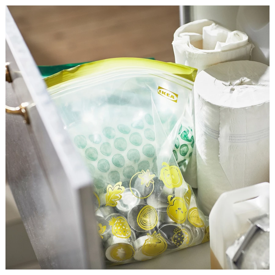 Пакет для продуктов, 30 шт. - IKEA ISTAD, 4.5 л, зеленый/светло-зеленый, ИСТАД ИКЕА (изображение №3)