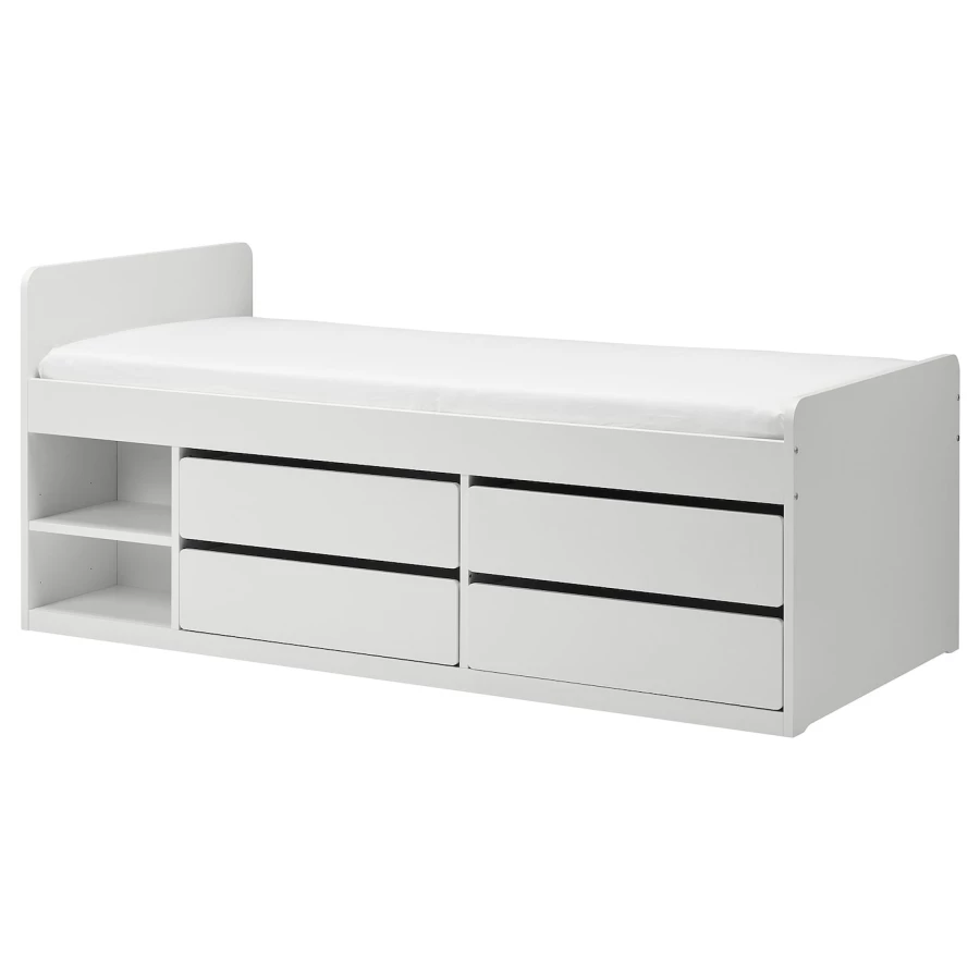 Каркас кровати - SLÄKT /SLАKT IKEA/ СЛЭКТ ИКЕА, 90x200 см, белый (изображение №1)