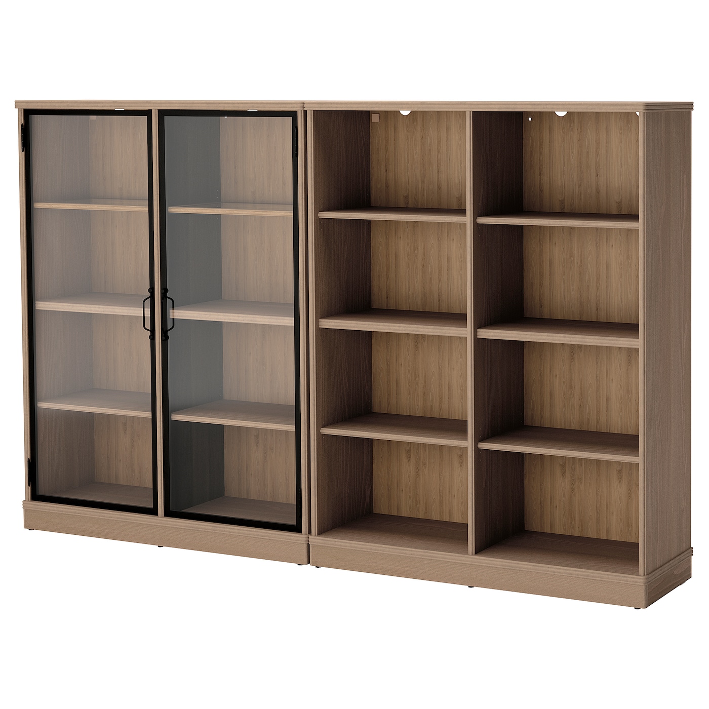 Шкаф для хранения  - LANESUND IKEA/ ЛАНЕСУНД ИКЕА, 242x37x152 см, коричневый/прозрачный