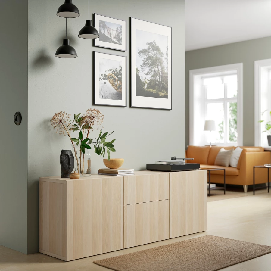 Комбинация для хранения - IKEA BESTÅ/BESTA/ БЕСТА/БЕСТО ИКЕА, 180x42x65 см, коричневый, (изображение №3)