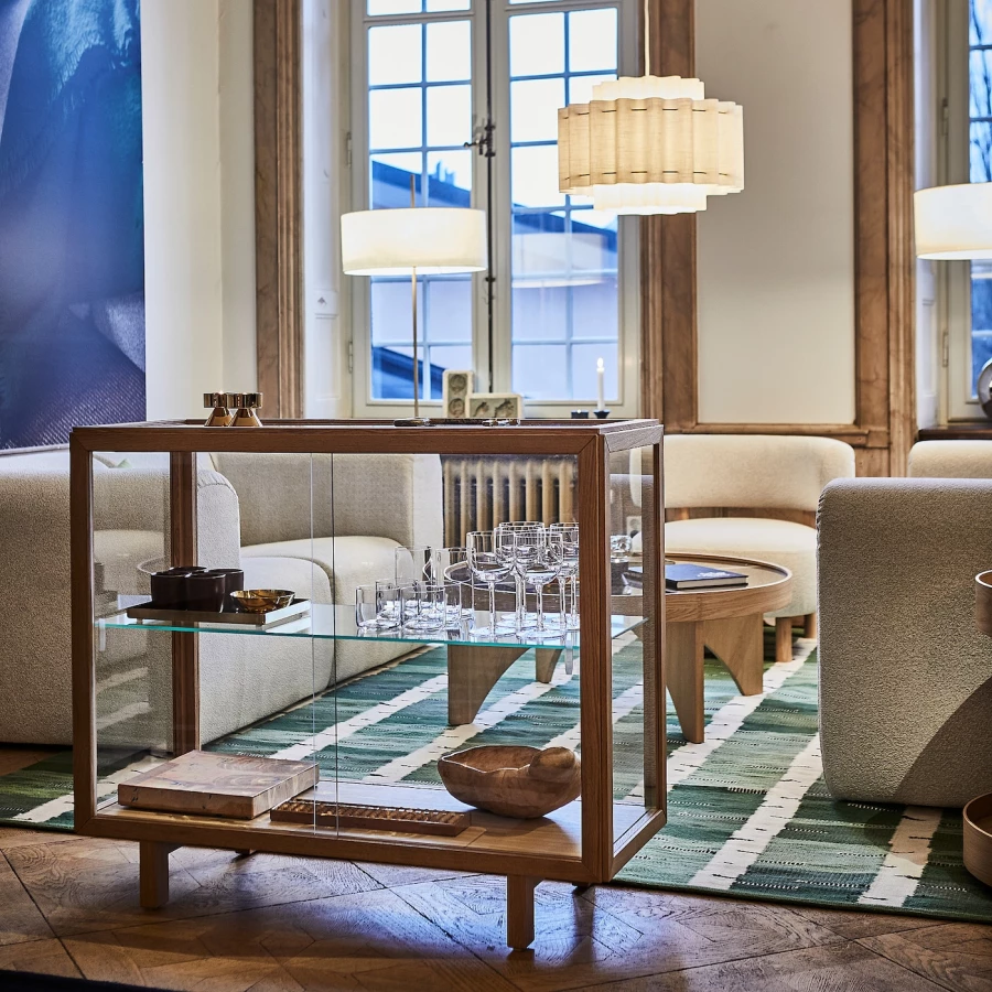 Витрина IKEA STOCKHOLM 2025/СТОКГОЛЬМ ИКЕА, 100x40x86 см, светло-коричневый (изображение №2)