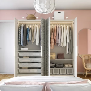 Второе фото. Шкаф - IKEA PAX/MISTUDDEN/ПАКС/МИСТУДДЕН ИКЕА, 60х200х201,2 см, белый/серый