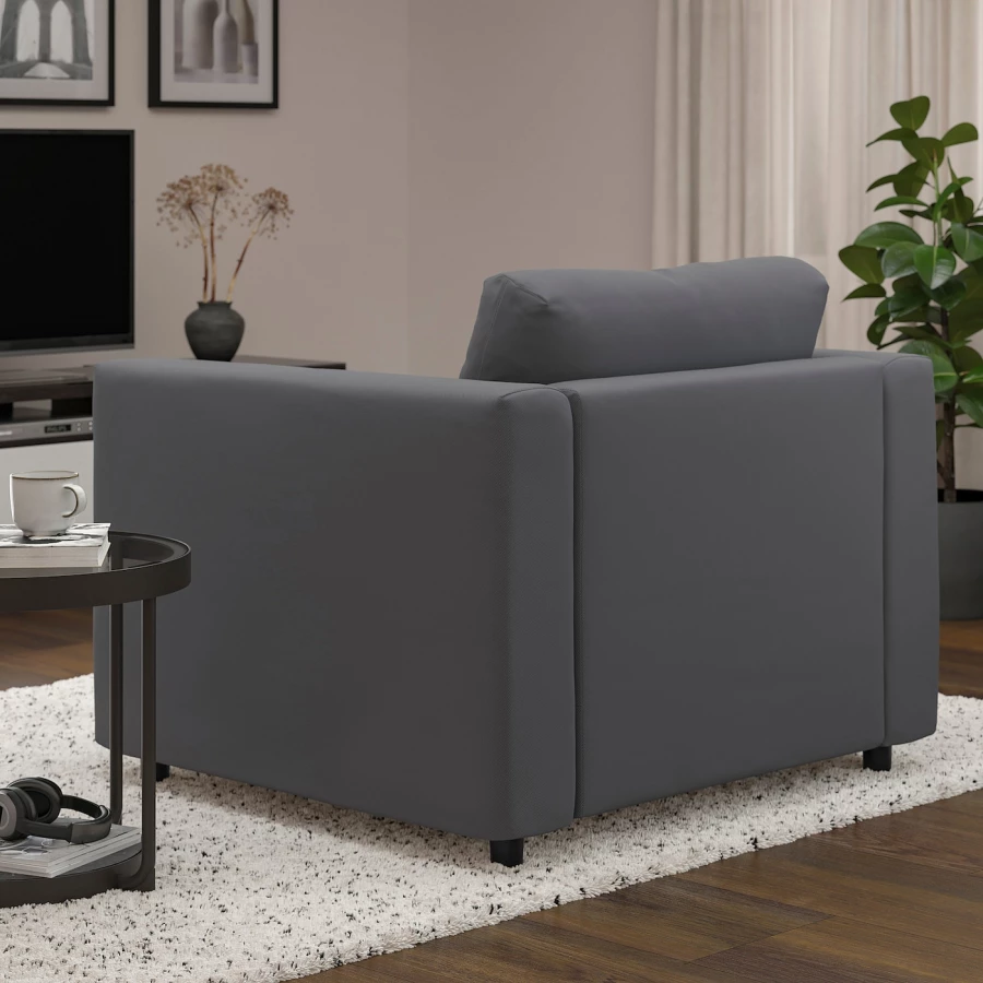Кресло - IKEA VIMLE, 101х98х83 см, темно-серый, ВИМЛЕ ИКЕА (изображение №3)