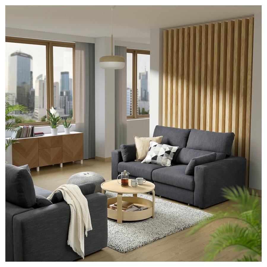 2-местный диван - IKEA ESKILSTUNA/ЭСКИЛЬСТУНА ИКЕА, 100х109х190 см, темно-серый (изображение №5)