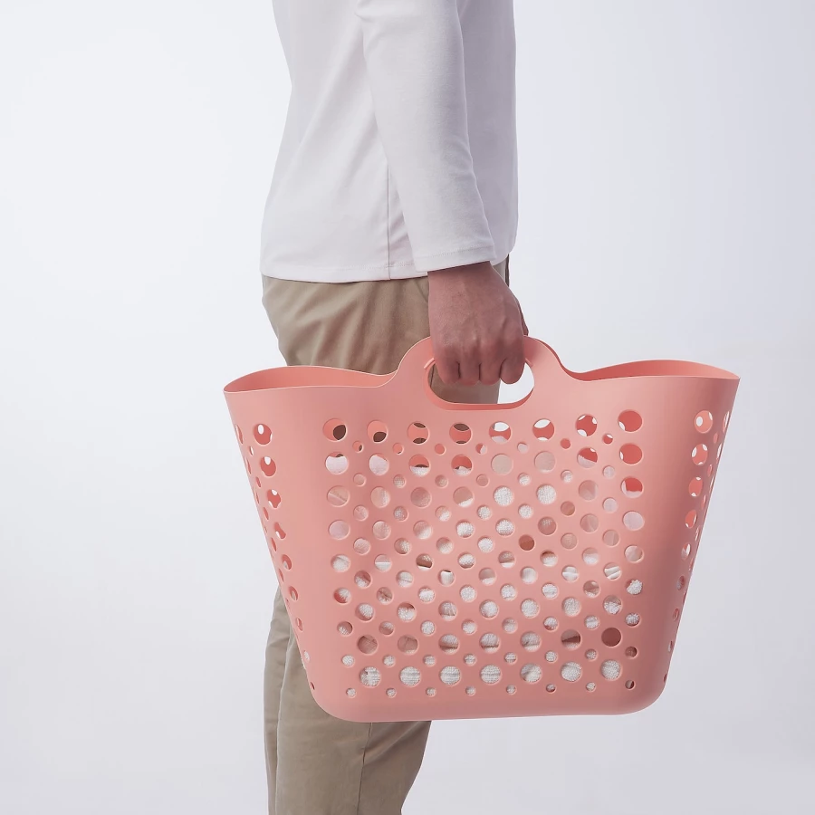 Мешок для белья - SLIBB IKEA/ СЛИББ ИКЕА, 38х36 см, розовый (изображение №5)