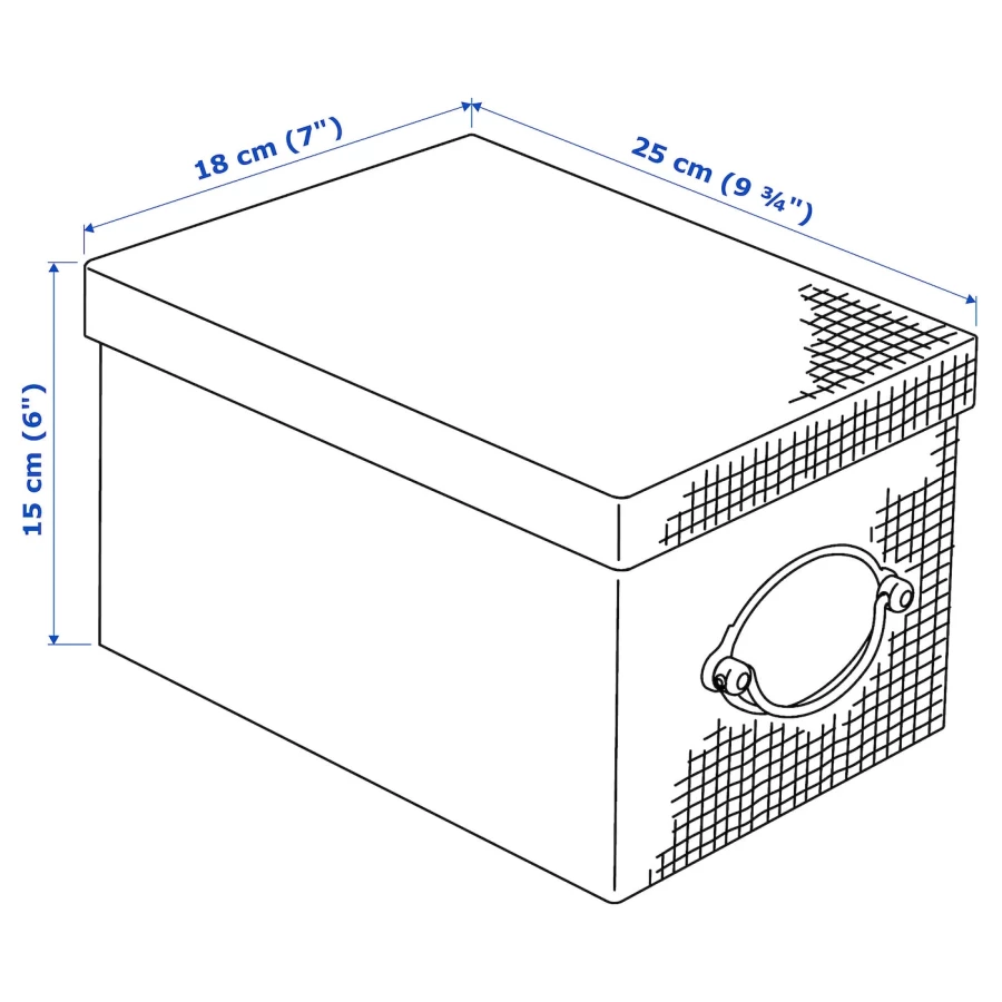 Коробка с крышкой - KVARNVIK IKEA/ КВАРНВИК ИКЕА, 25х18х15 см,  бежевый (изображение №5)