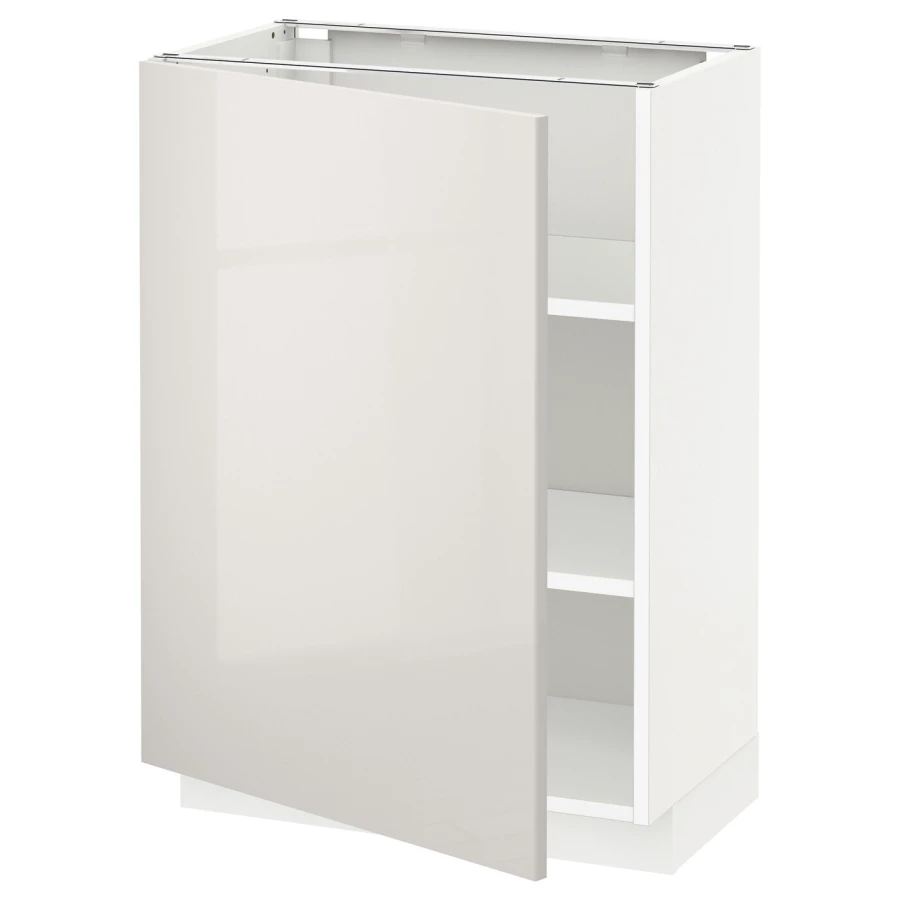 Напольный кухонный шкаф  - IKEA METOD, 88x39x60см, белый/светло-бежевый, МЕТОД ИКЕА (изображение №1)