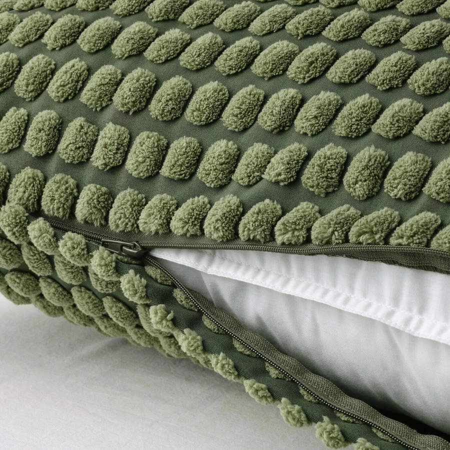 Чехол на подушку - SVARTPOPPEL  IKEA/ СВАРТПОППЕЛ ИКЕА, 50х50 см,  темно-зеленый (изображение №2)