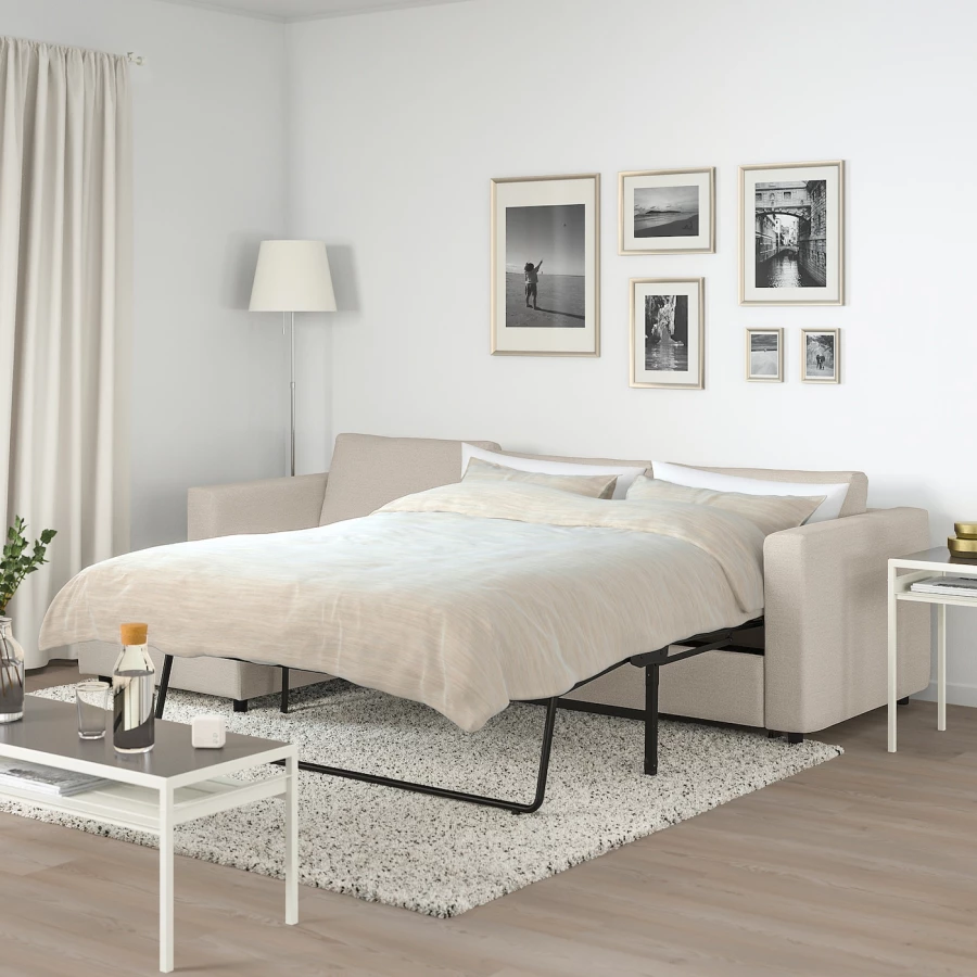 3-местный диван с шезлонгом - IKEA VIMLE, 98x271см, бежевый, ВИМЛЕ ИКЕА (изображение №3)
