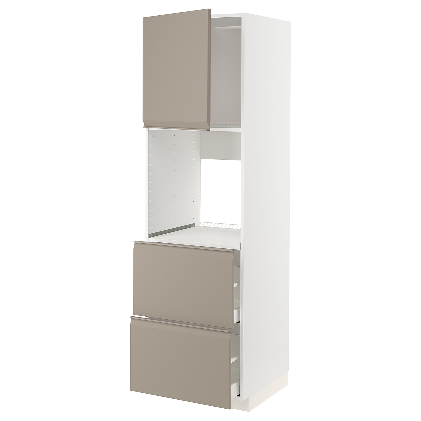 Высокий шкаф - IKEA METOD/MAXIMERA/МЕТОД/МАКСИМЕРА ИКЕА, 200х60х60 см, белый/бежевый