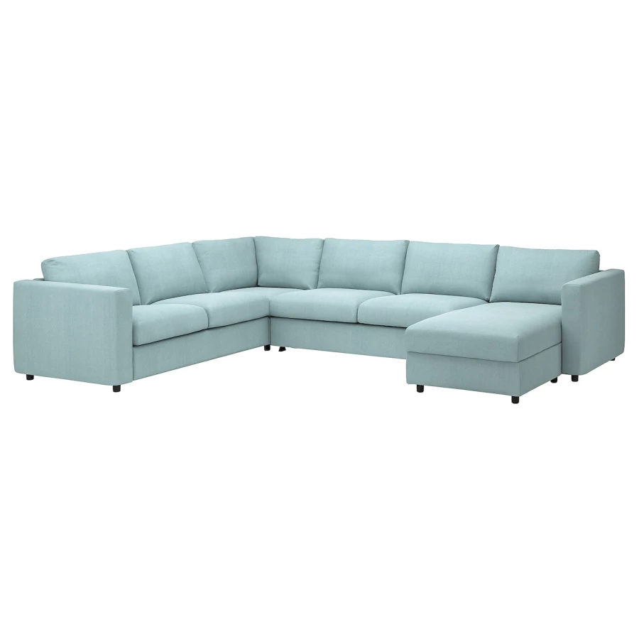 Чехол на угловой диван/шезлонг - IKEA VIMLE/ВИМЛЕ ИКЕА, 111х68 см , голубой (изображение №1)