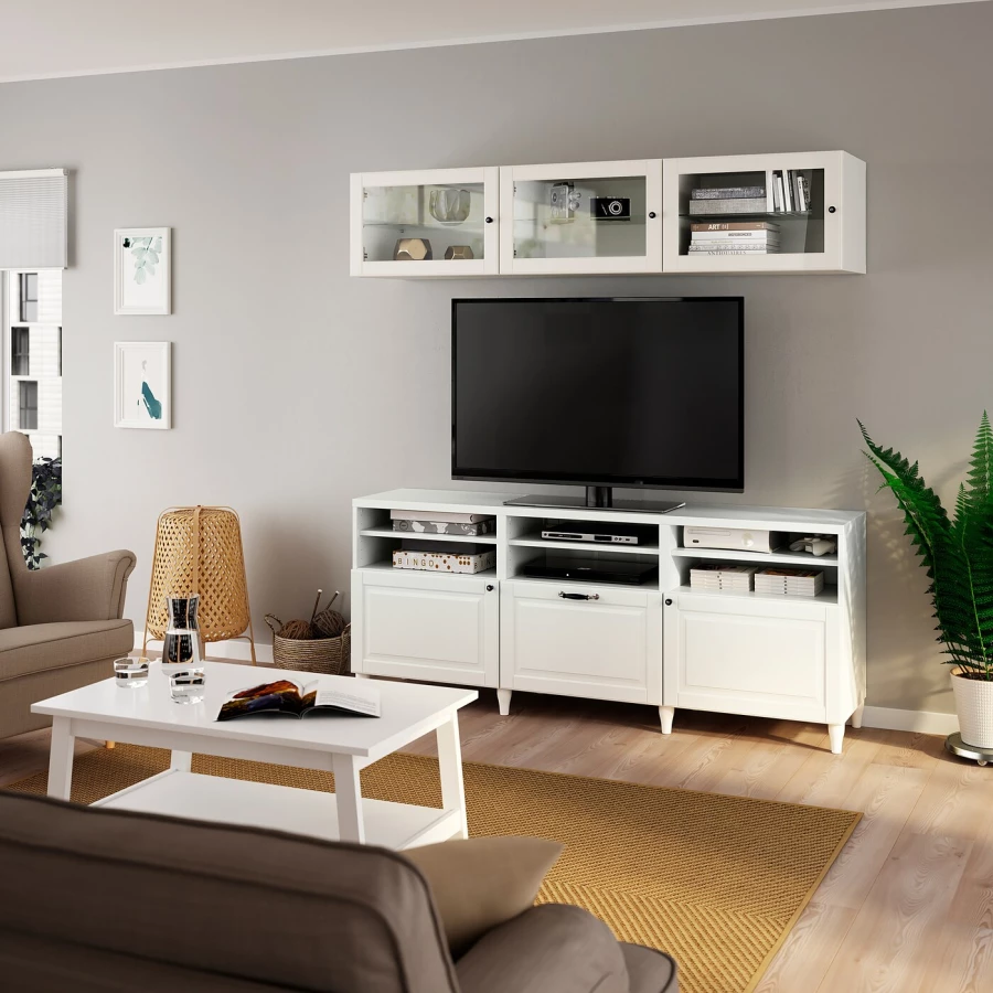 Комбинация для хранения ТВ - IKEA BESTÅ/BESTA, 192x42x180см, белый, БЕСТО ИКЕА (изображение №6)